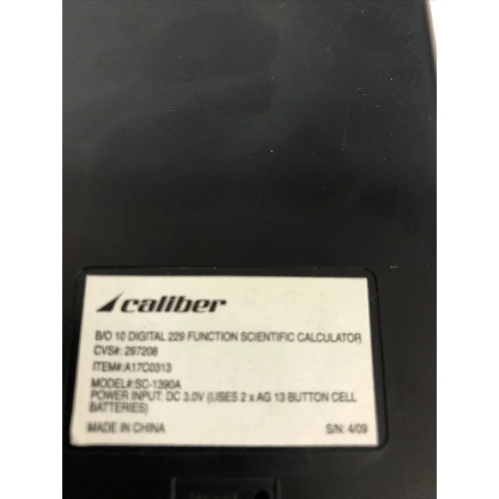 Caliber Scientific Calculator with case and instructions Black‎ 229 function